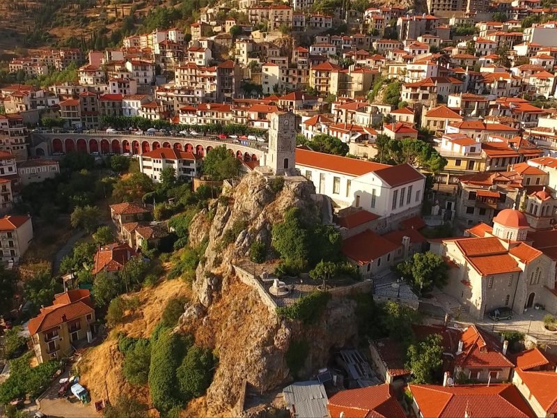 Arachova village aerial
