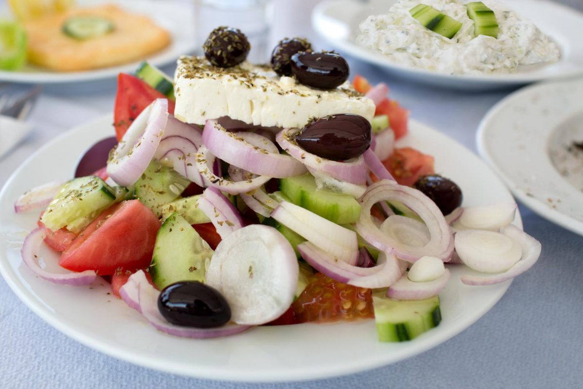 Greek salad with feta cheese