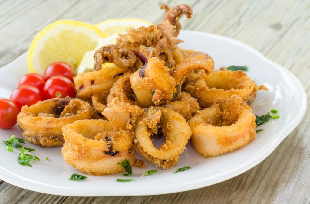 deep fried squid kalamaraki greek food