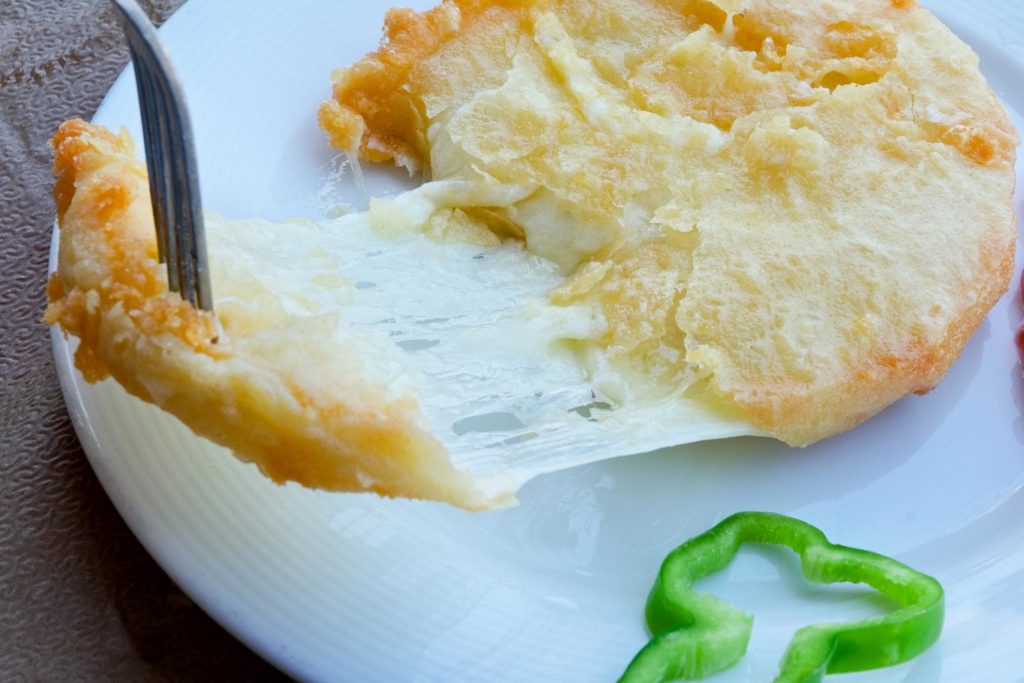fried cheese saganaki greek food