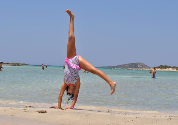 kid having fun at Elafonissi beach