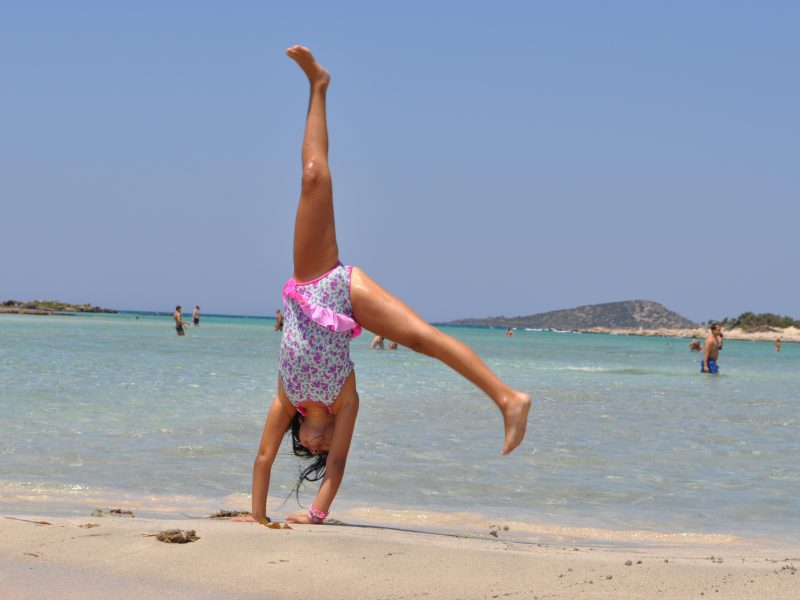kid having fun at Elafonissi beach