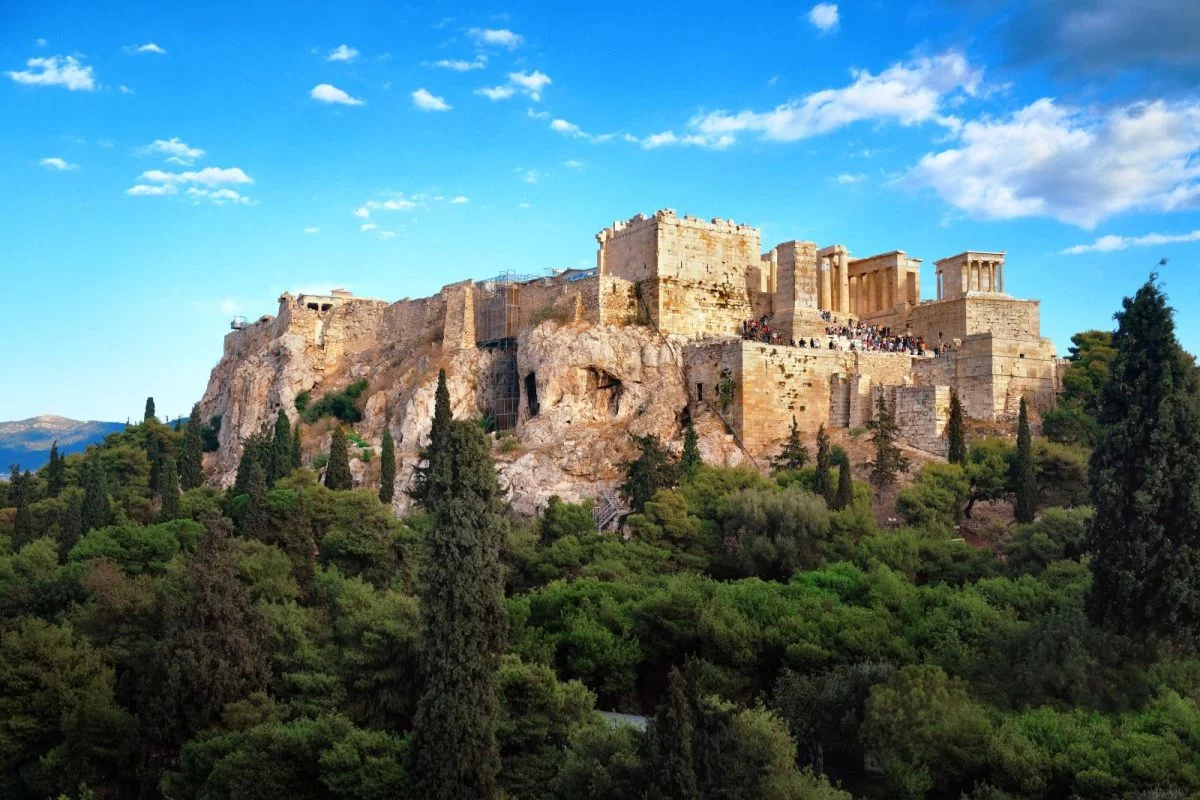 back view of Acropolis hill