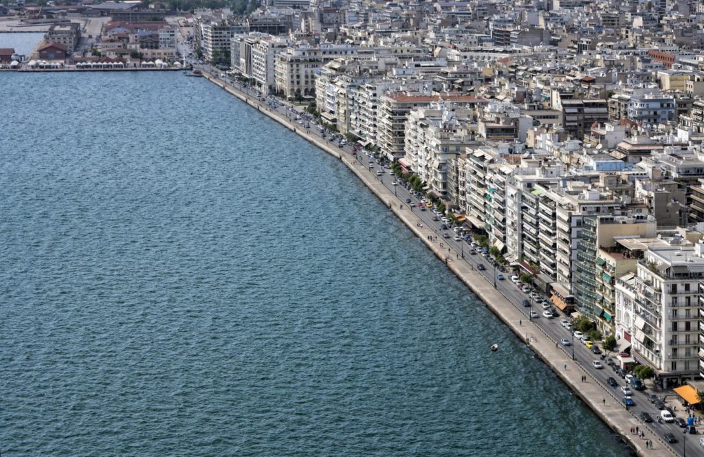 aerial view port of Thessaloniki