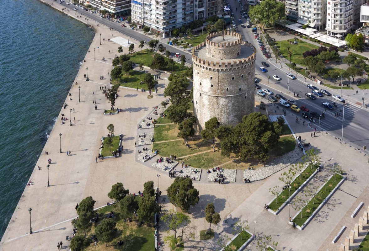 White tower and pier Thessaloniki
