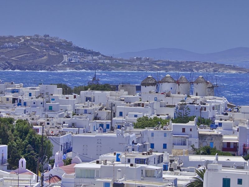Mykonos houses sea