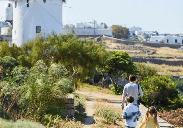 hiking family mykonos