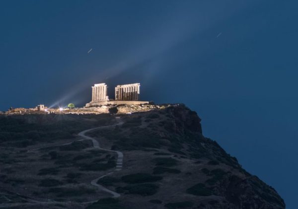 Sounio temple of Poseidon night stargazing
