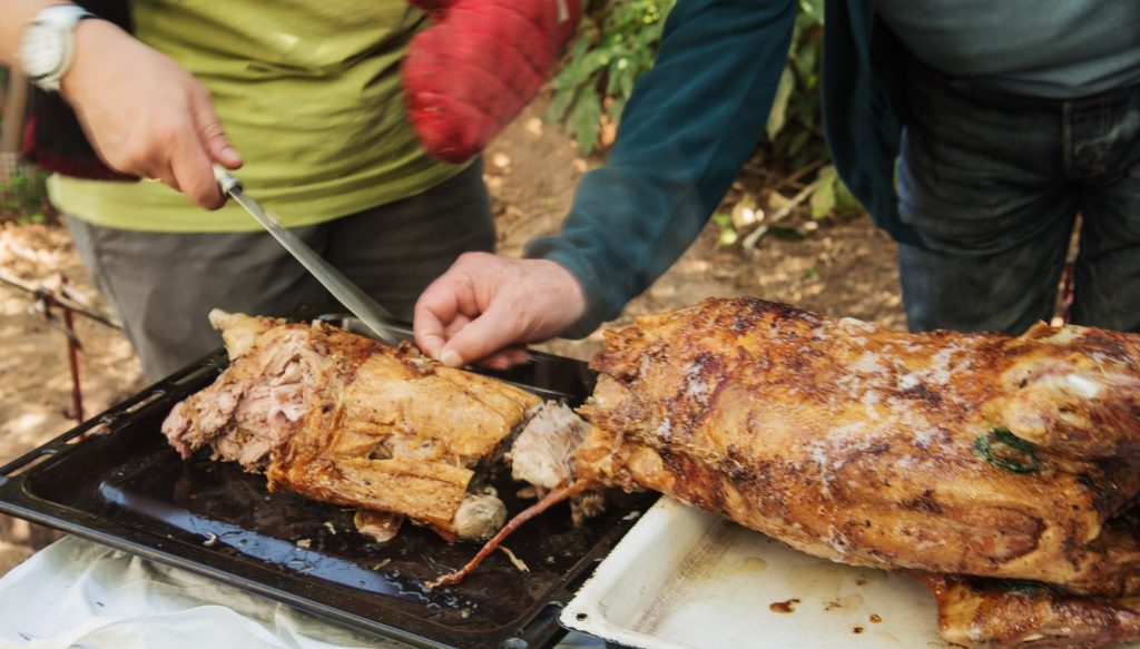 Greek easter lamb kororetsi food DP