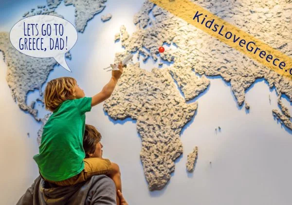 Son dad lets go to Greece KidsLoveGreece.co
