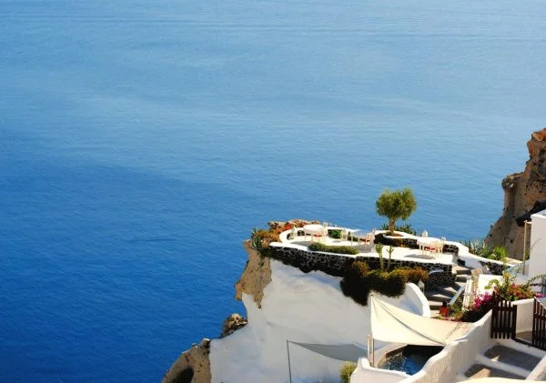 Santorini caldera sea view Greece