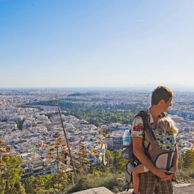 Athens with baby toddler view