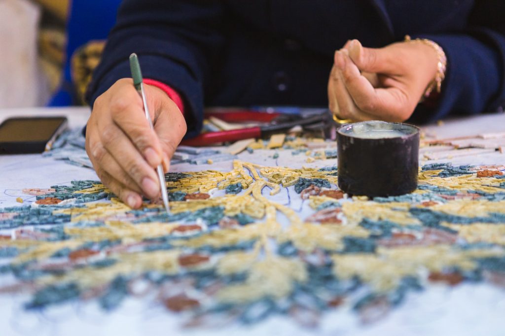 Mosaic workshop greek islands