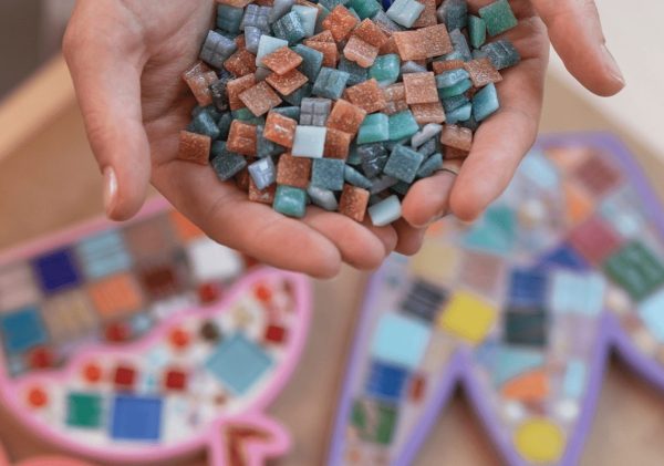 Mosaic Workshop, tesserae in various colors