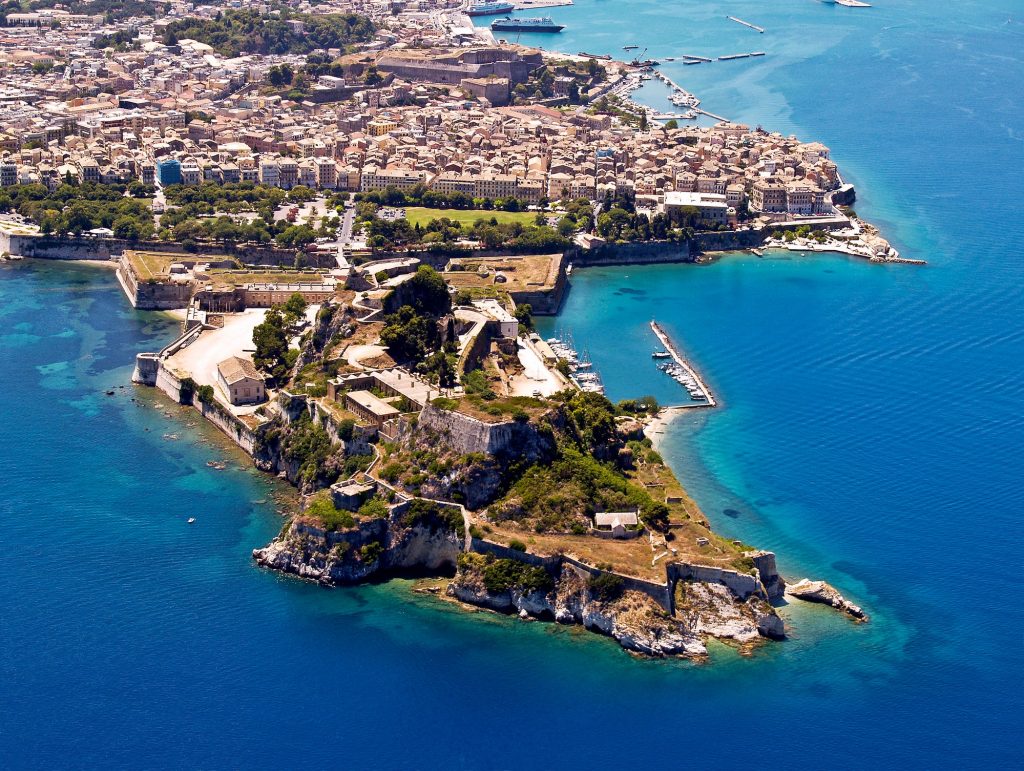 Old fortress of Corfu town, aerial view DP