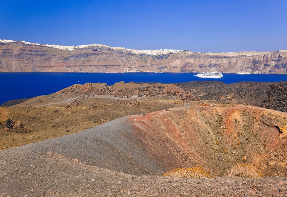 Santorini view from volcano - nature background SH-min