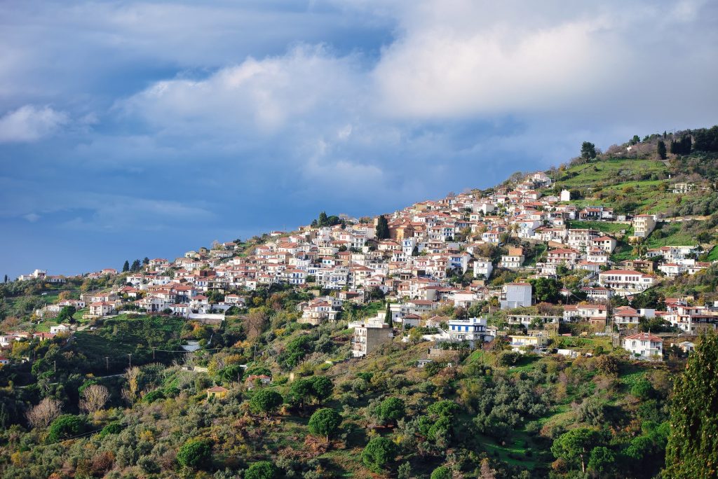 A beautiful shot of the village of Glossa Mamma Mia Skopelos