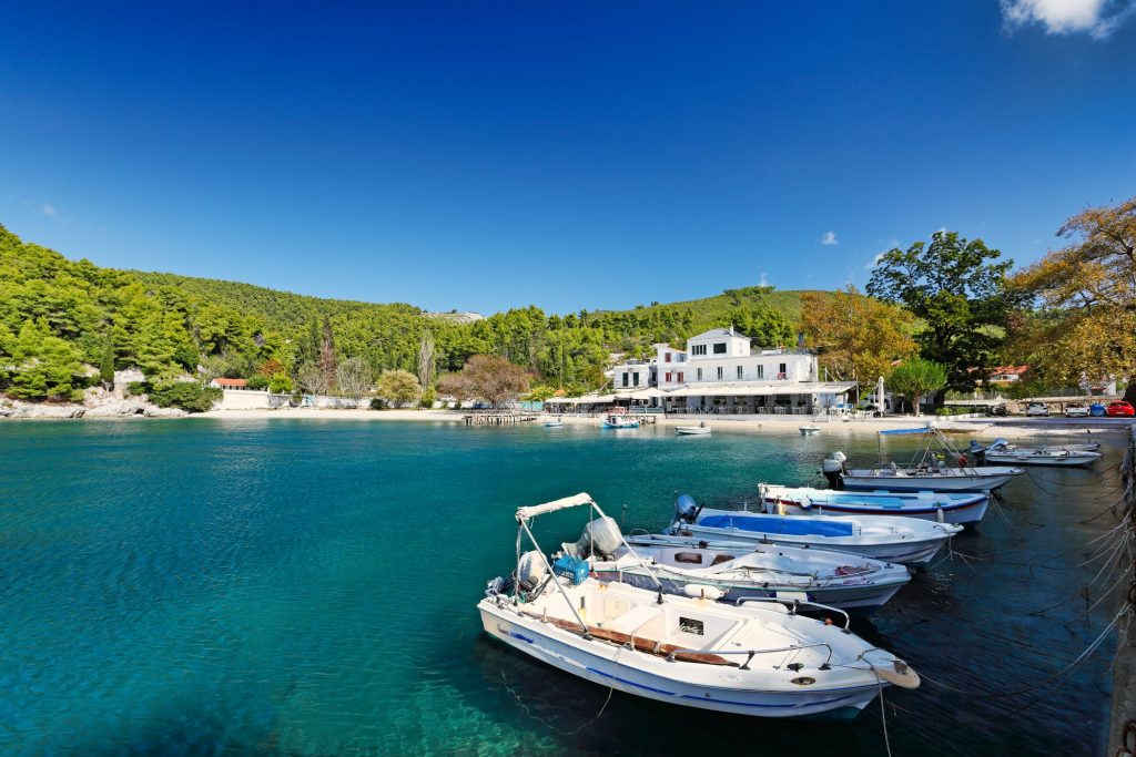 The port in Agnontas of Skopelos DP Mamma Mia