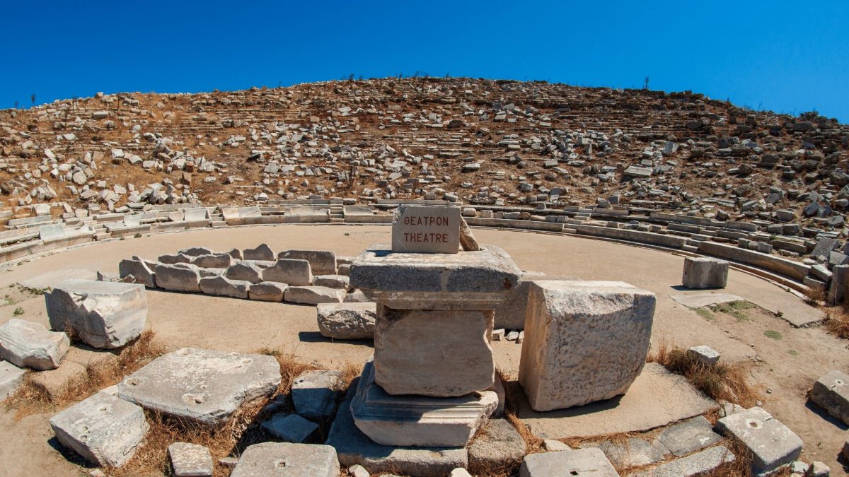Delos Inscription Column Visiting Delos with kids