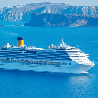 Santorini Cruise ship in the background DP (2)