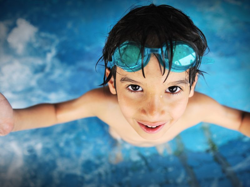 happy child in the pool DP