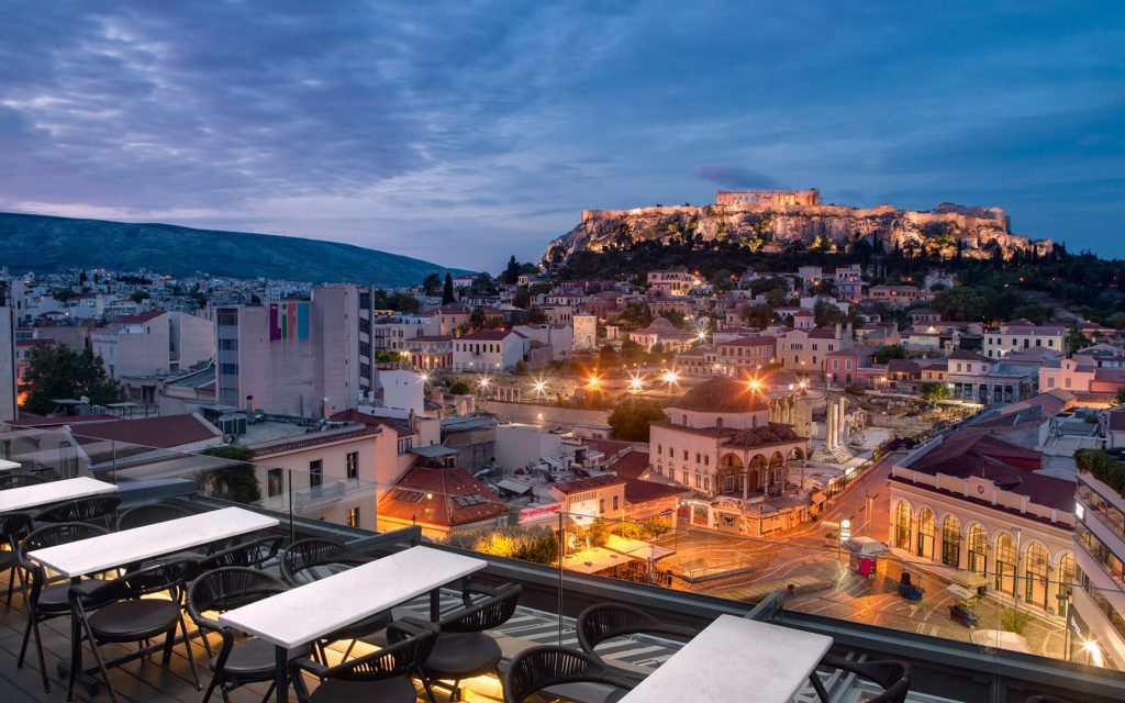 A for Athens rooftop restaurant, Monastiraki, Athens