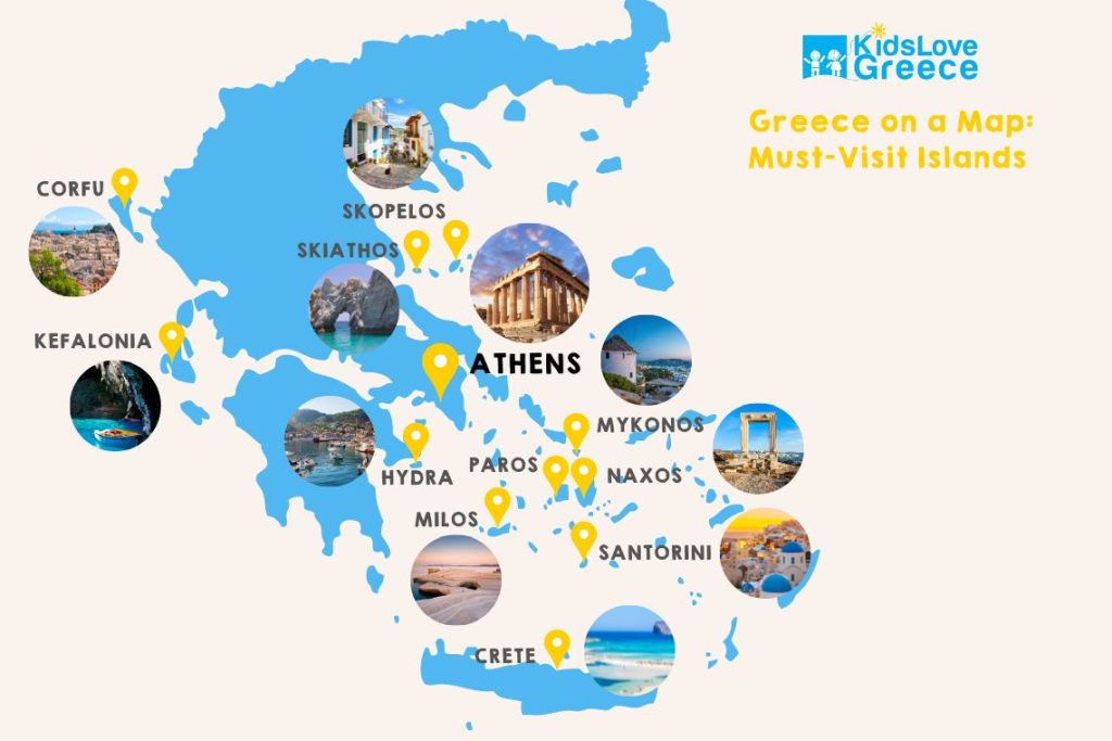 Greece On A Map Pinpointing The Best Places Of The Ultimate European 
