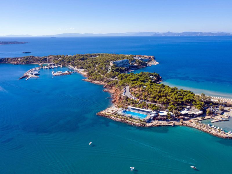 Athens Riviera Aerial drone photo peninsula Astir